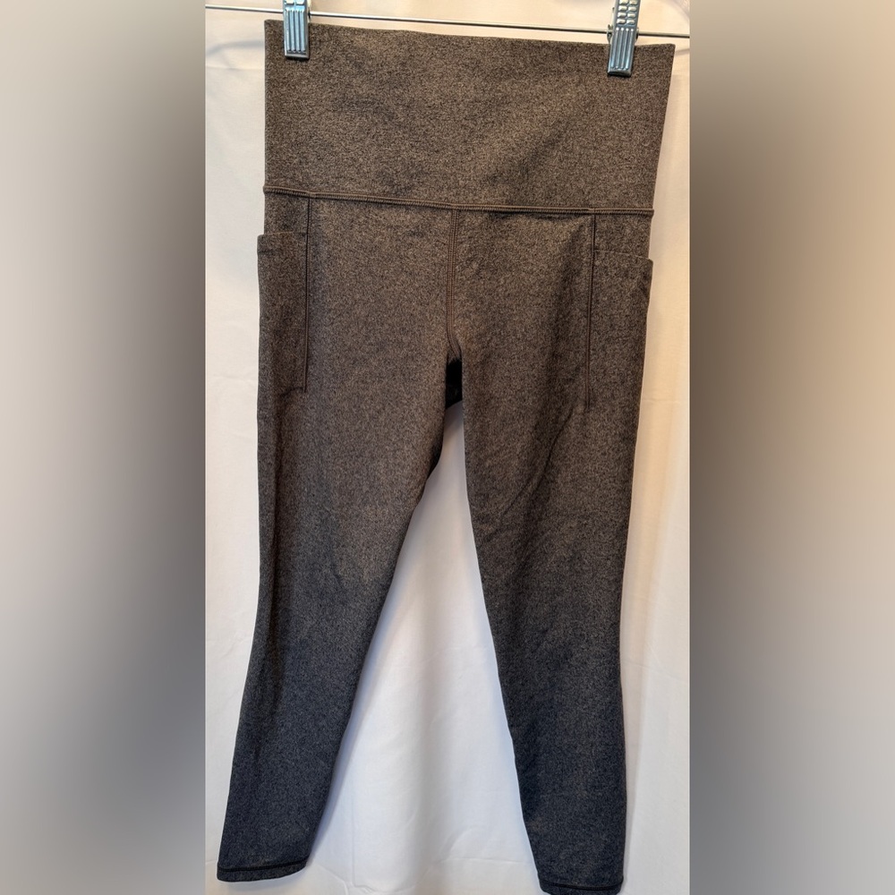Athleta Size XS Salutation 7/8 Tight In Powervita Leggings Gray Cropped Yoga